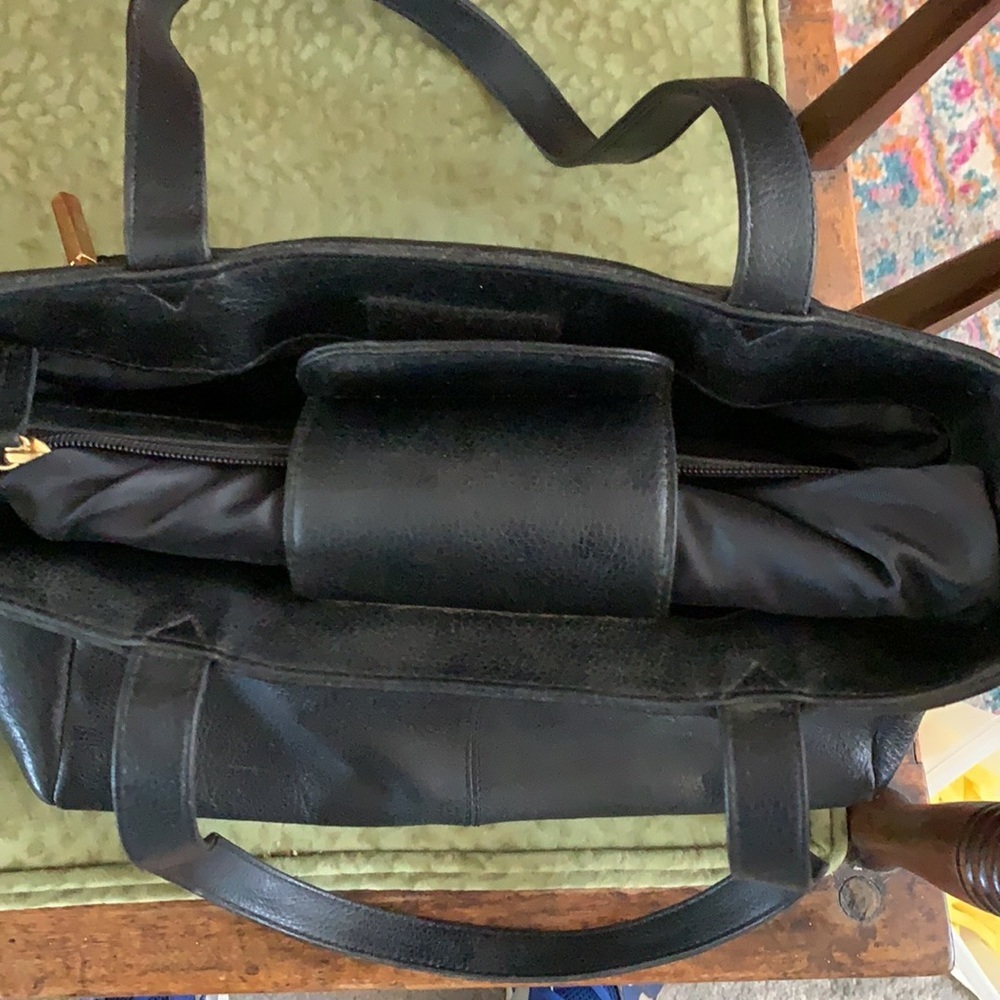- Vintage 70s Stone Mountain black pebbled leather satchel - Picture 4 of 5